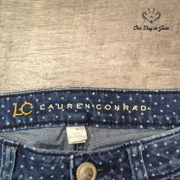 Lauren Conrad Polka Dot Ankle Jeans Size 4 - Picture 2 of 6